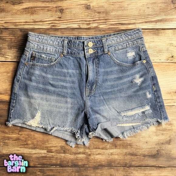 KanCan Pants - !!SALE! KanCan Women’s Button Distressed High Rise Cut-Off Denim Jean Shorts (7)